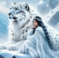 Preview: Diamond Painting Prinzessin & Schneeleopard